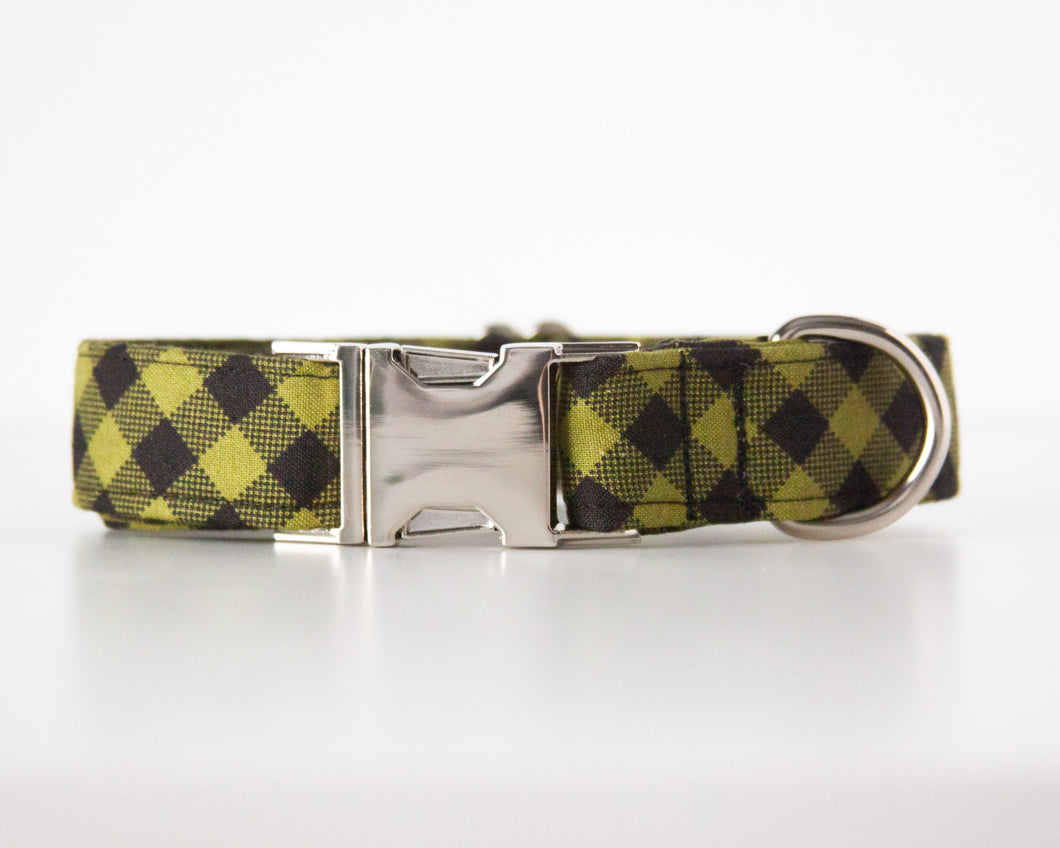 Orchard Plaid Dog Collar (Personalization Available)