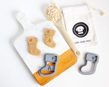 Load image into Gallery viewer, Personalized, Monogrammed Stocking Cookie Cutter-  Christmas Dog Cookie Cutter
