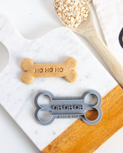 Load image into Gallery viewer, &quot;Ho Ho Ho&quot; Cookie Cutter-  Bone Shaped Christmas Dog Cookie Cutter
