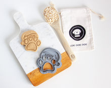 Load image into Gallery viewer, Personalized Santa Paws Cookie Cutter-  Christmas Dog Cookie Cutter
