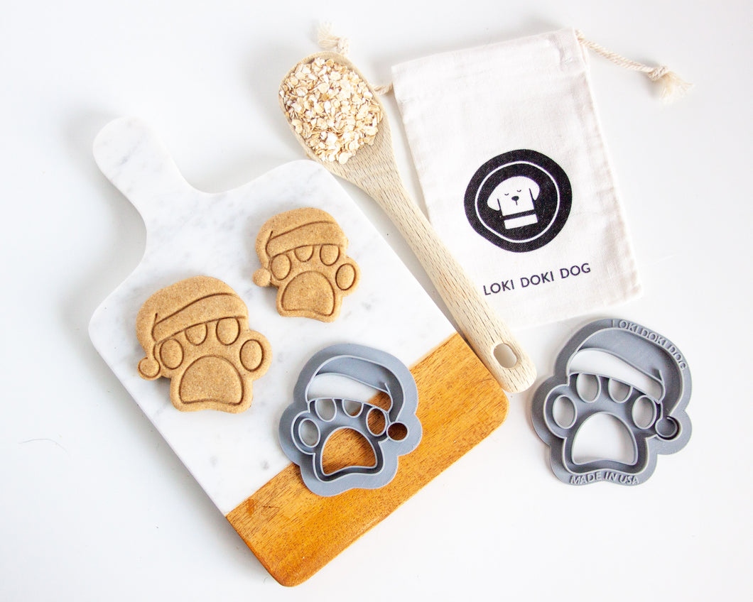Santa Paws Cookie Cutter-  Christmas Dog Cookie Cutter
