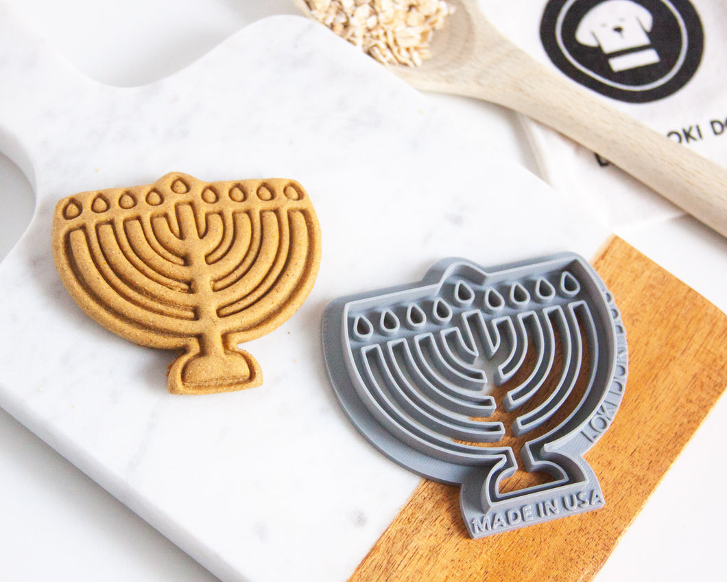 Menorah Cookie Cutter -  Hanukkah Dog Cookie Cutter