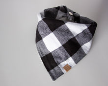 Load image into Gallery viewer, White Buffalo Plaid Flannel Dog Bandana (Personalization Available)
