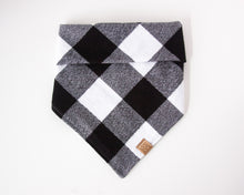 Load image into Gallery viewer, White Buffalo Plaid Flannel Dog Bandana (Personalization Available)
