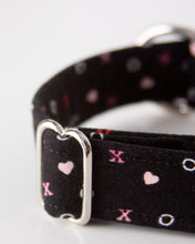 Load image into Gallery viewer, Black Heart XO Dog Collar (Personalization Available)

