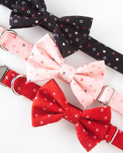 Load image into Gallery viewer, Black Heart XO Dog Bow Tie
