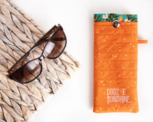 Load image into Gallery viewer, Orange Dot &quot;Dogs &amp; Sunshine&quot; Sunglass Case
