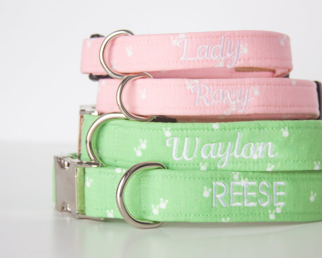 Darling Little Bunny Dog Collar (Personalization Available)