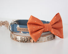 Load image into Gallery viewer, Orange Dot Dog Bow Tie
