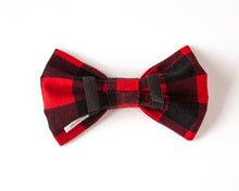Load image into Gallery viewer, Red Buffalo Plaid Dog Bow Tie
