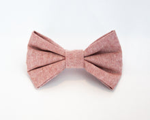 Load image into Gallery viewer, Pink Linen Dog Bow Tie
