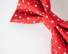 Load image into Gallery viewer, Red Dot Dog Bow Tie
