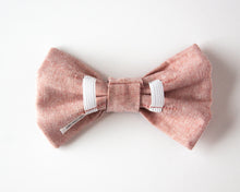 Load image into Gallery viewer, Pink Linen Dog Bow Tie
