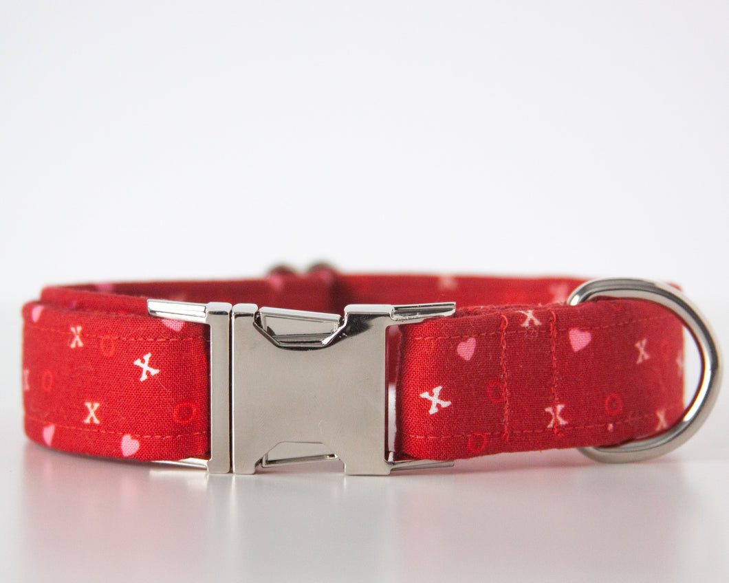 Red Heart XO Dog Collar (Personalization Available)