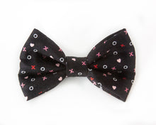 Load image into Gallery viewer, Black Heart XO Dog Bow Tie (Sailor Bow Add-On Available)
