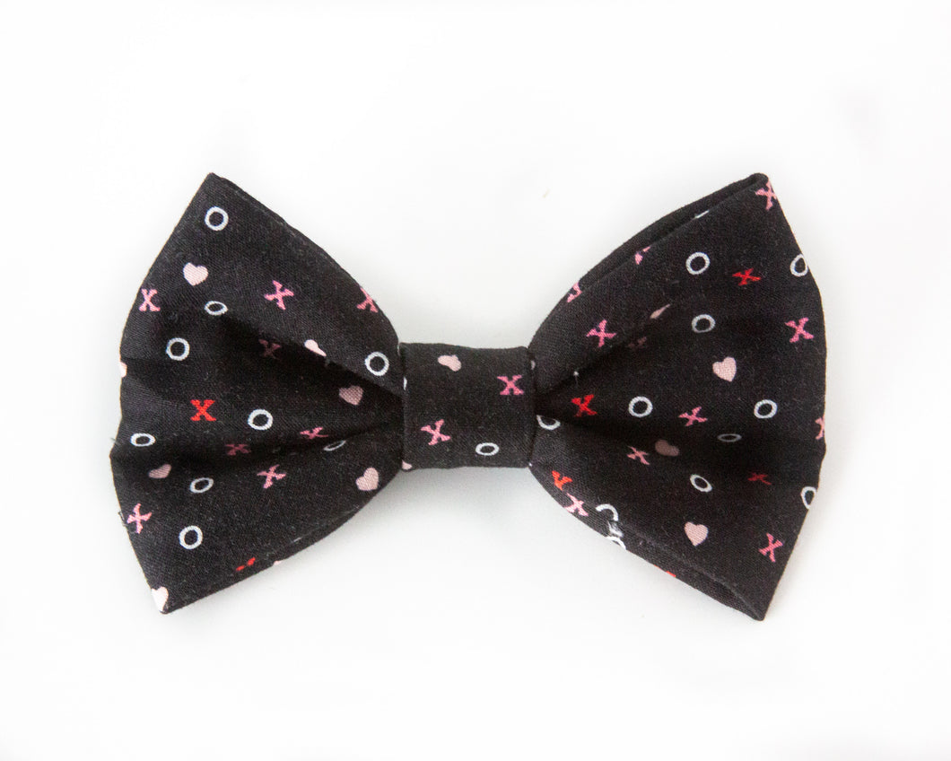 Black Heart XO Dog Bow Tie (Sailor Bow Add-On Available)