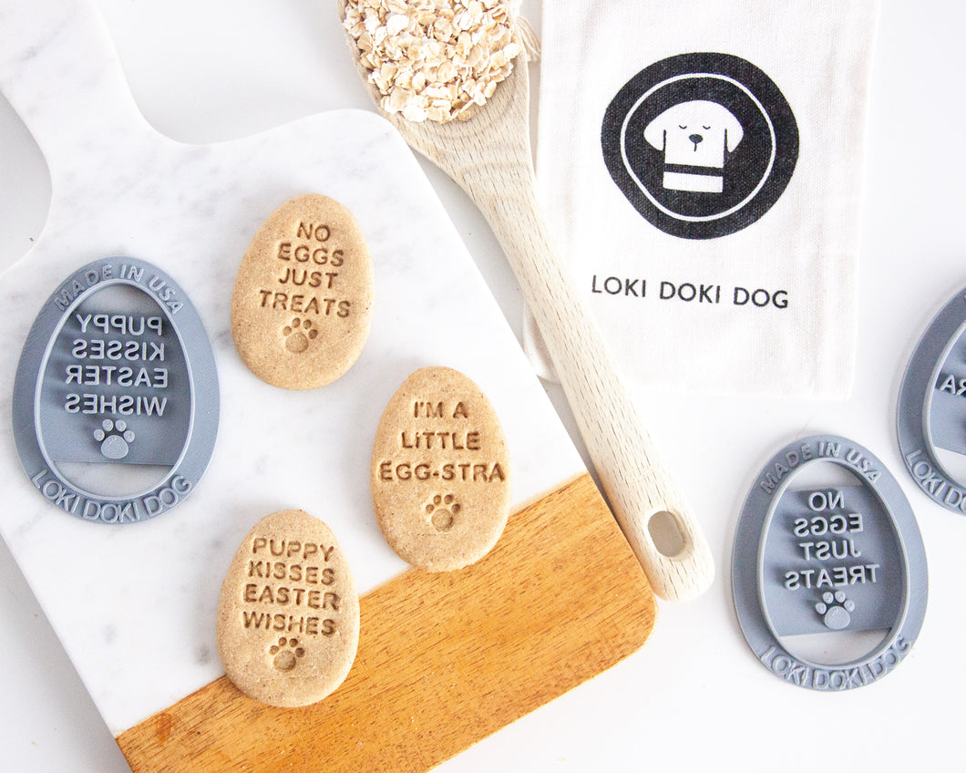 Easter Eggs Dog Biscuit Cookie Cutter (with sayings)