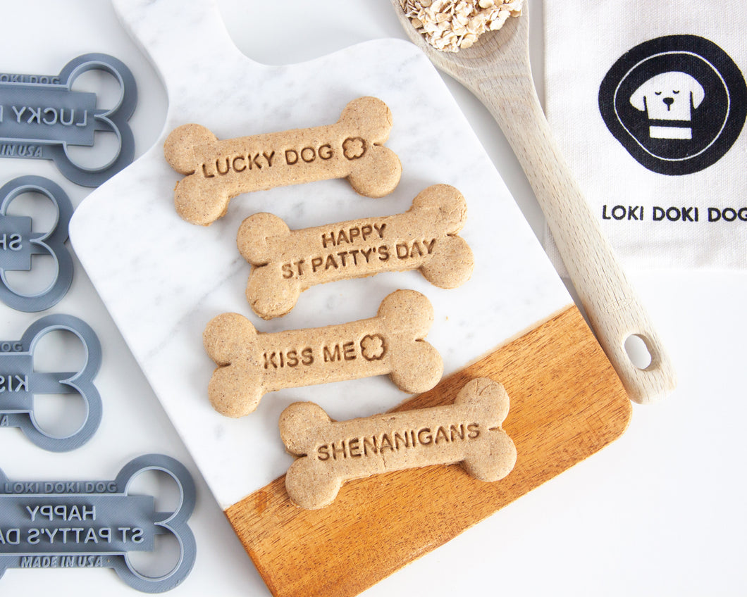 St Patrick's Day Bone Shaped Dog Biscuit Cookie Cutters