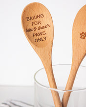 Load image into Gallery viewer, Engraved Wood Cooking + Mixing Spoon (Personalized) &quot;baking/ cooking for&quot; design
