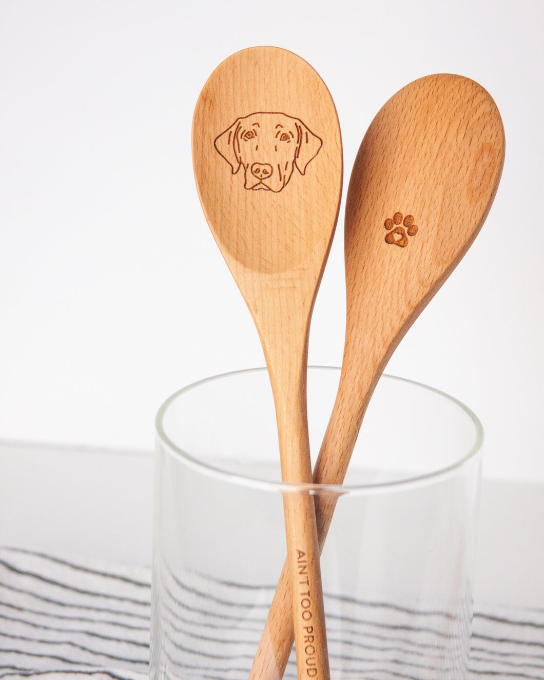 Engraved Wood Cooking + Mixing Spoon (Pet Portrait)